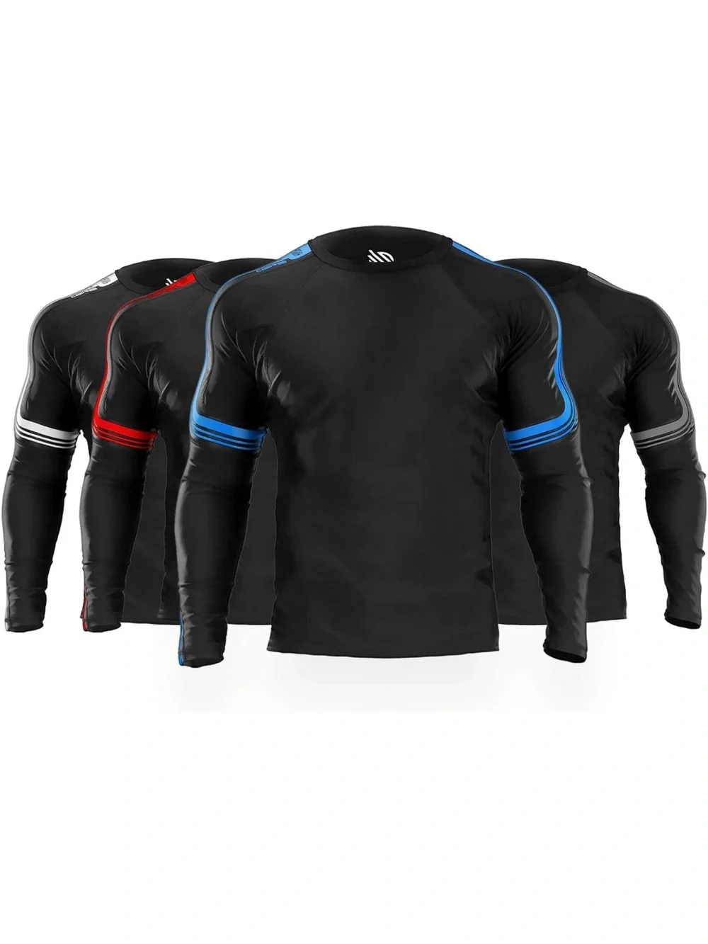 Sanabul Men's Black & Blue Long Sleeve jujutsu rash guard/ workout top